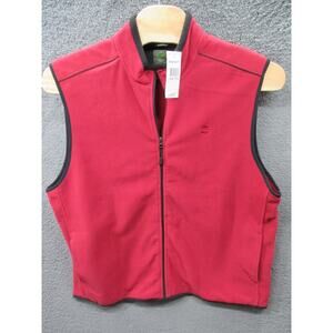 NWT Timberland Men's 2XL XXL Polyester Fleece Full Zip Maroon Vest
